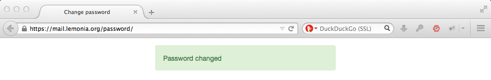 password change page